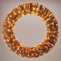 LED kültéri karácsonyi dekoráció 500xLED/6W/230V átmérő 50 cm IP44 meleg fehér koszorú/barna
