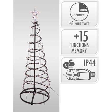 LED kültéri karácsonyi dekoráció 524xLED/230V, 15 funkció, 150 cm, IP44, meleg fehér, karácsonyfa