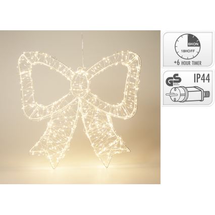 LED kültéri karácsonyi dekoráció 720xLED/6W/230V 46 cm IP44 meleg fehér masni/fehér