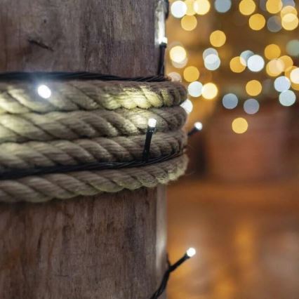 LED kültéri karácsonyi fényfüzér 100xLED/10m IP44 hideg fehér