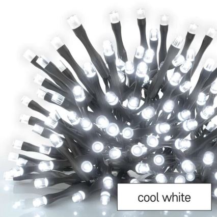 LED kültéri karácsonyi fényfüzér 100xLED/10m IP44 hideg fehér