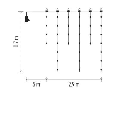 LED kültéri karácsonyi fényfüzér 100xLED/8 funkció 7,9x0,7m IP44 meleg fehér