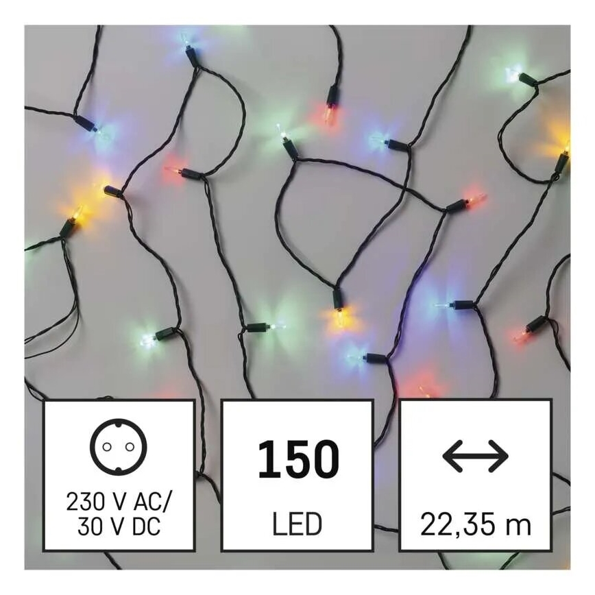 LED kültéri karácsonyi fényfüzér 150xLED/27,35m IP44 többszínű