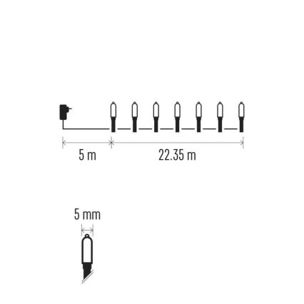LED kültéri karácsonyi fényfüzér 150xLED/27,35m IP44 többszínű