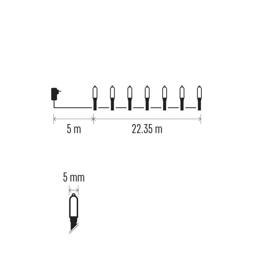 LED kültéri karácsonyi fényfüzér 150xLED/27,35m IP44 többszínű