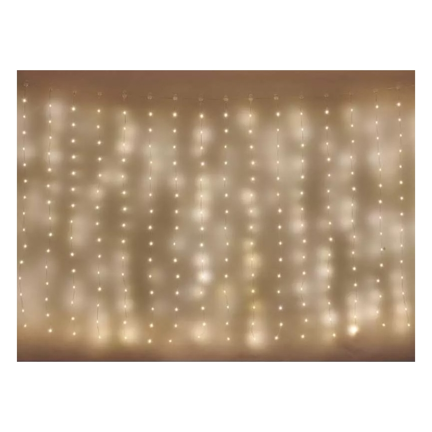 LED kültéri karácsonyi fényfüzér 300xLED/8 üzemmód 5,9 m IP44 meleg fehér