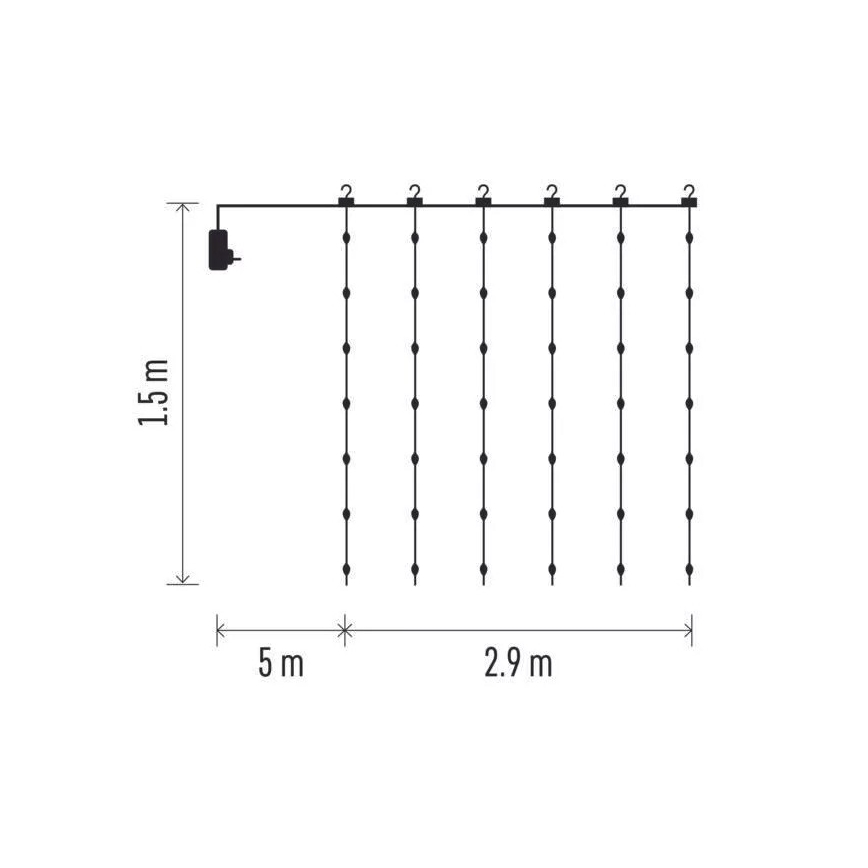 LED kültéri karácsonyi fényfüzér 300xLED/8 üzemmód 5,9 m IP44 meleg fehér