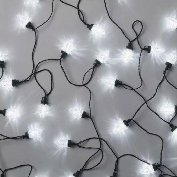 LED kültéri karácsonyi fényfüzér 50 LED / 8 funkció, 14,8 m, IP44, hideg fehér