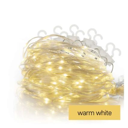 LED Kültéri karácsonyi fényfüzér 54xLED/8 funkció 6,7x0,7m IP44 meleg fehér