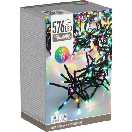 LED kültéri karácsonyi fényfüzér 576xLED/230V/8 funkcióval 7,2 m IP44 többszínű