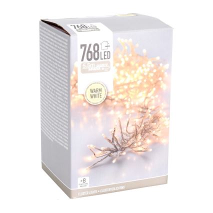 LED kültéri karácsonyi fényfüzér 768xLED/230V/8 funkció 8,5 m IP44 meleg fehér