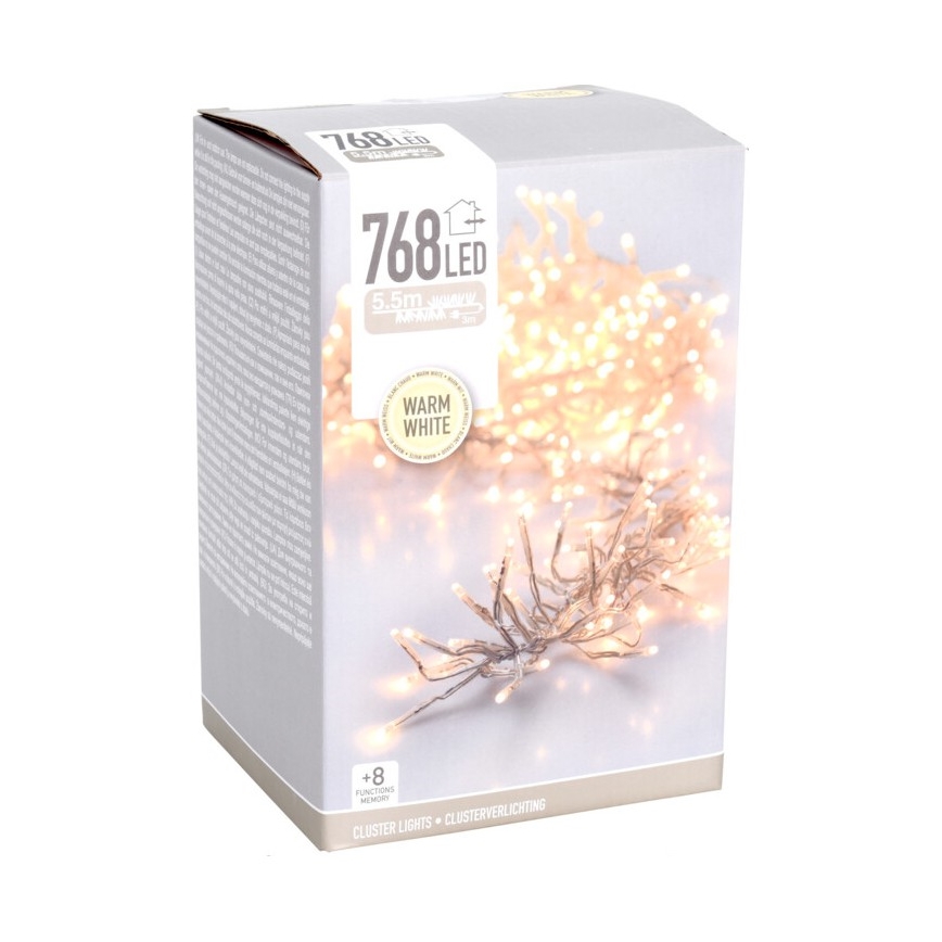 LED kültéri karácsonyi fényfüzér 768xLED/230V/8 funkció 8,5 m IP44 meleg fehér