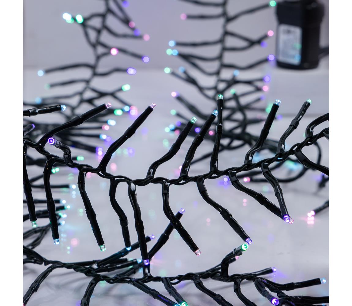 Eurolamp LED kültéri karácsonyi fényfüzér CLUSTER 768xLED/8 üzemmód 9 m IP44 meleg fehér 600