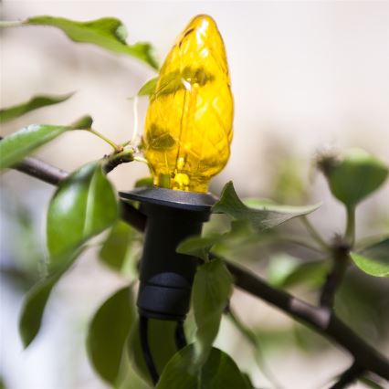 LED kültéri karácsonyi fényfüzér CONE FILAMENT 20xE10 19m színes/meleg fehér IP44, Csehországban gyártva