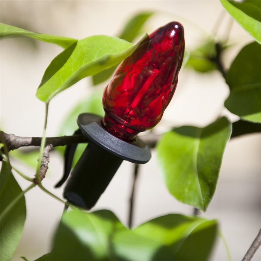 LED kültéri karácsonyi fényfüzér CONE FILAMENT 20xE10 19m színes/meleg fehér IP44, Csehországban gyártva