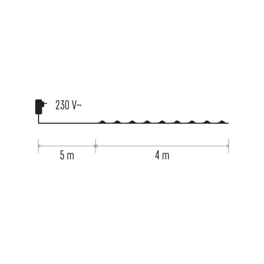 LED Kültéri karácsonyi fénylánc 4 m 40xLED/2,4W/230V IP44