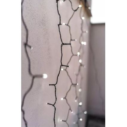 LED karácsonyi kültéri függöny 100xLED 2m IP44 hideg fehér