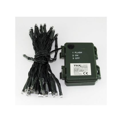 LED Karácsonyi lánc  5,4 m 50xLED/3xAA 6500 K