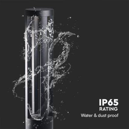 LED kültéri lámpa, 10 W, 230 V, 3000 K, IP65, 80 cm, fekete