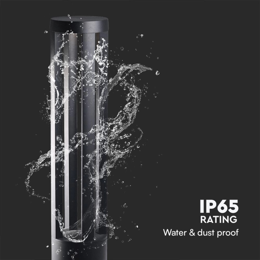 LED kültéri lámpa, 10 W, 230 V, 3000 K, IP65, 80 cm, fekete