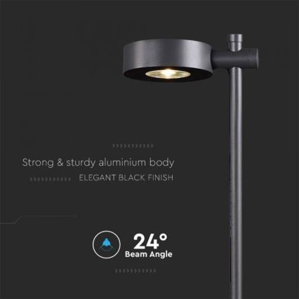 LED kültéri lámpa, 7 W, 230 V, 3000 K, IP65, fekete, 102 cm