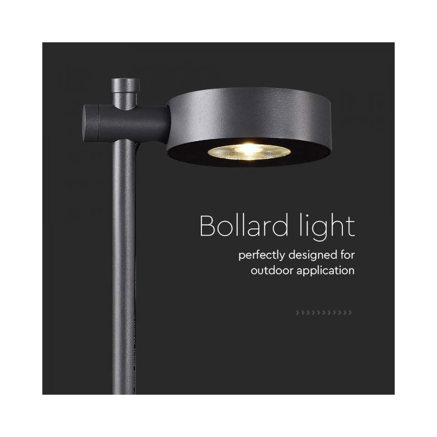 LED kültéri lámpa, 7 W, 230 V, 3000 K, IP65, fekete, 102 cm