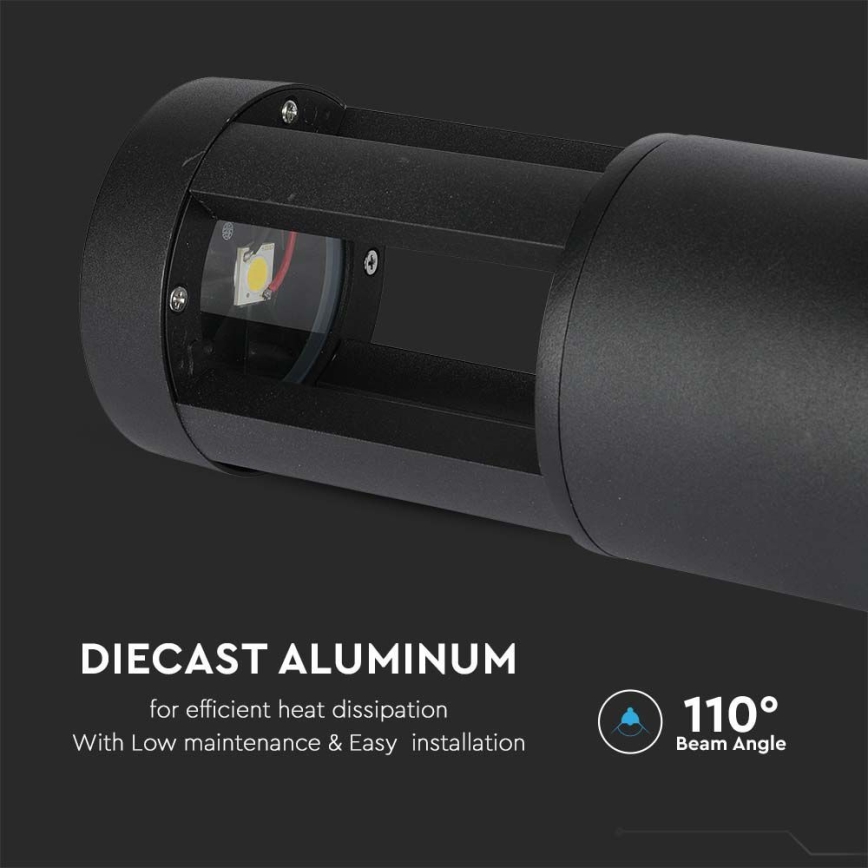 LED Kültéri lámpa LED/10W/230V 25cm 3000K IP65 fekete