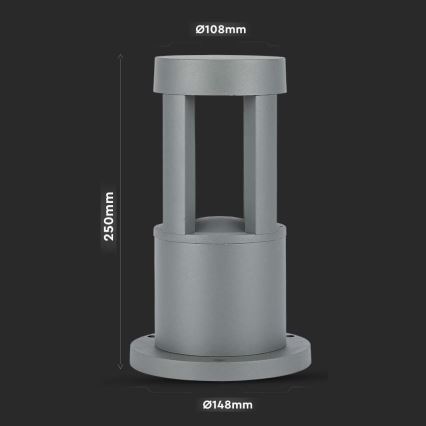 LED Kültéri lámpa LED/10W/230V 25cm 3000K IP65 szürke