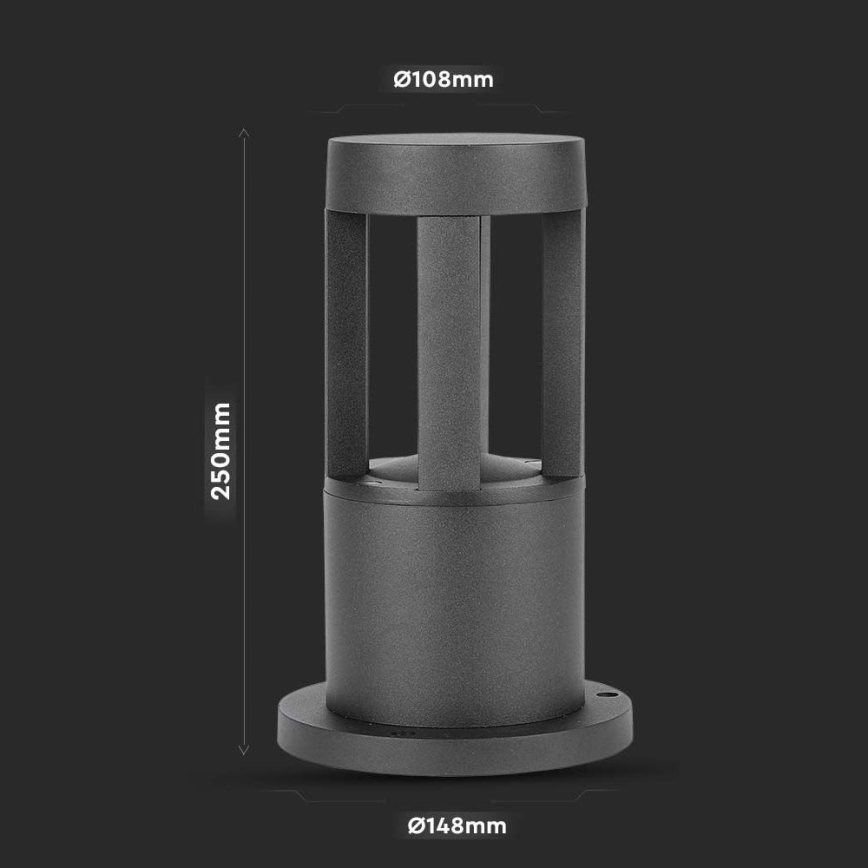 LED Kültéri lámpa LED/10W/230V 25cm 4000K IP65 fekete