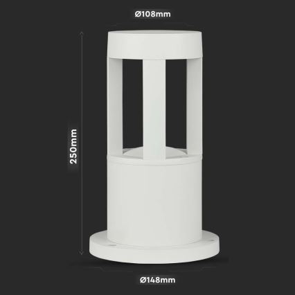 LED Kültéri lámpa LED/10W/230V 25cm 6400K IP65 fehér