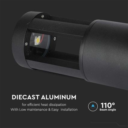 LED Kültéri lámpa LED/10W/230V 25cm 6400K IP65 fekete