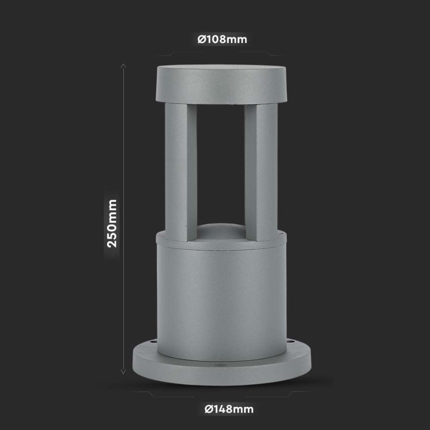 LED Kültéri lámpa LED/10W/230V 25cm 6400K IP65 szürke