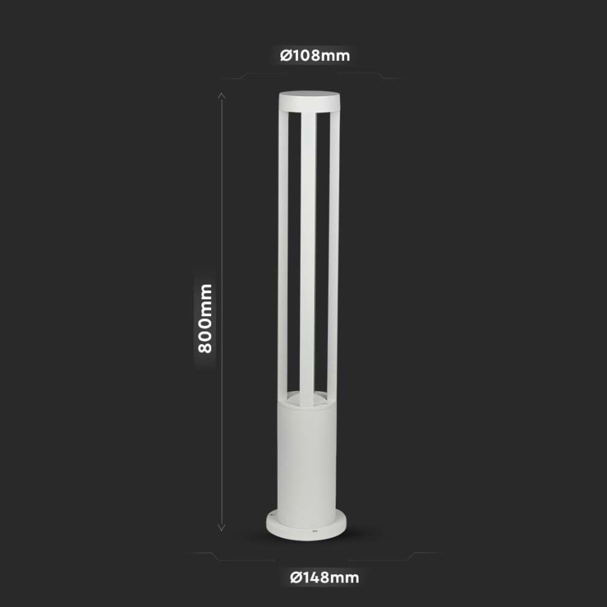 LED Kültéri lámpa LED/10W/230V 80cm 3000K IP65 fehér