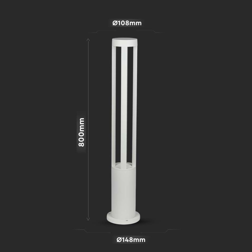 LED Kültéri lámpa LED/10W/230V 80cm 6400K IP65 fehér