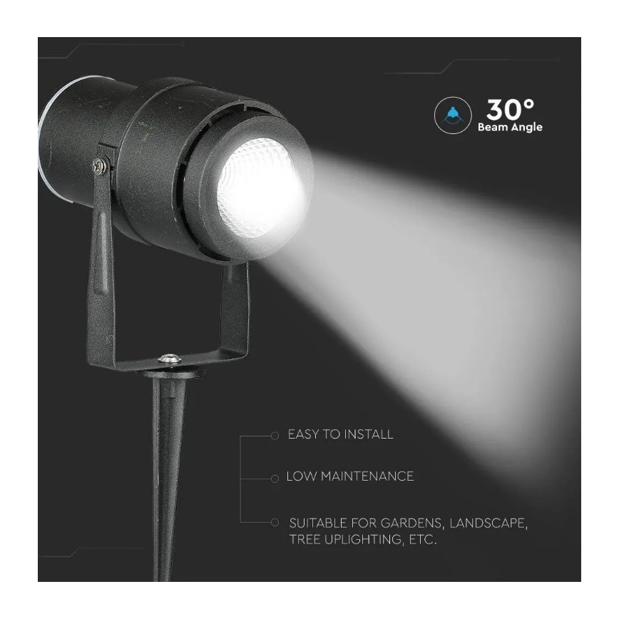 LED Kültéri lámpa LED/12W/230V 3000K fekete IP65