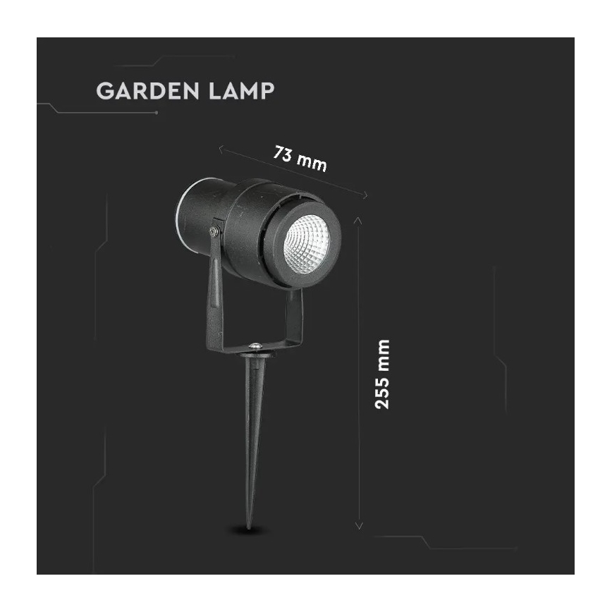 LED Kültéri lámpa LED/12W/230V 3000K fekete IP65