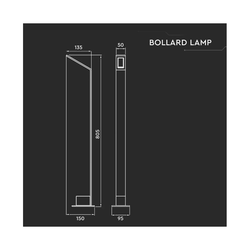 LED Kültéri lámpa LED/6W/230V IP65 antracit
