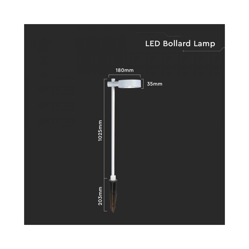 LED kültéri lámpa LED/7W/230V 4000K IP65 fehér 102 cm