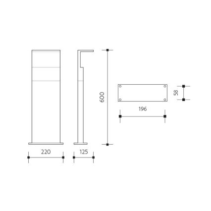 LED Kültéri lámpa NATURA LED/12W/230V 4000K 60 cm IP65 barna/antracit