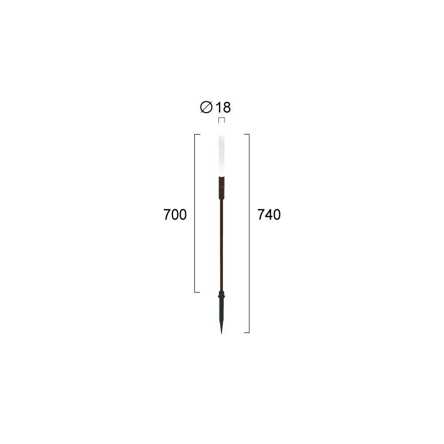 LED kültéri lámpa STICK LED/1,5W/24V IP65 barna