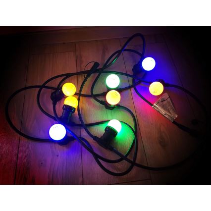 LED Kültéri lánc EASY CONNECT 8xE27 5m IP44 több színű