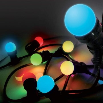 LED Kültéri lánc EASY CONNECT 8xE27 5m IP44 több színű