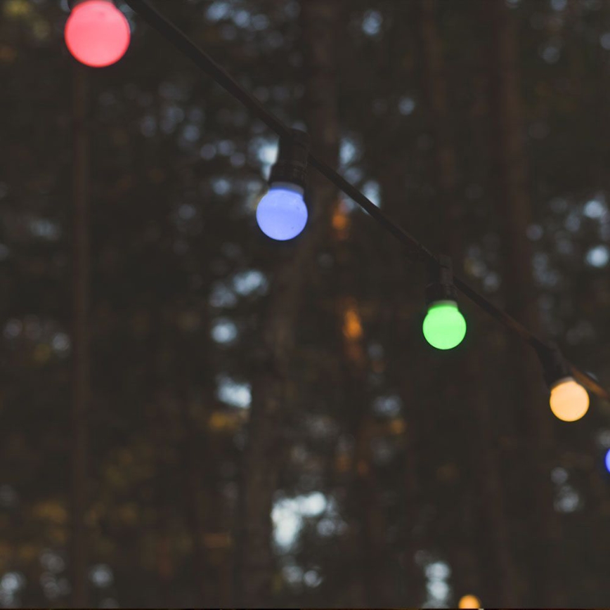 LED Kültéri lánc STRING RGB 10m 20xLED/0,5W/230V IP44