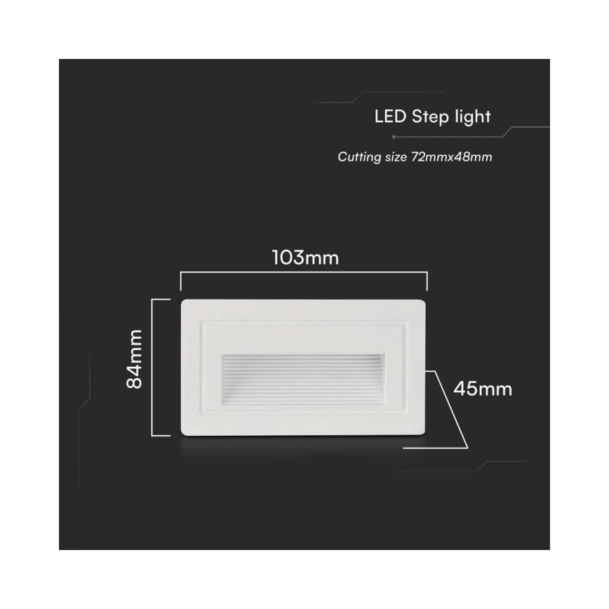 LED Kültéri lépcsőmegvilágító LED/3W/230V 3000K IP65 fehér