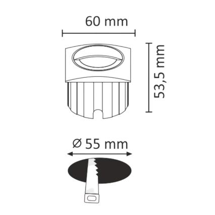 LED Kültéri lépcsőmegvilágító Q5 LED/3W/230V IP44