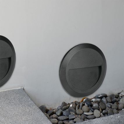 LED Kültéri lépcsővilágító LED/2W/230V IP65 4000K fekete