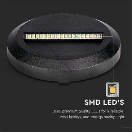 LED Kültéri lépcsővilágító LED/2W/230V IP65 4000K fekete