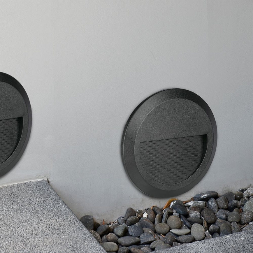 LED Kültéri lépcsővilágító LED/2W/230V IP65 3000K fekete