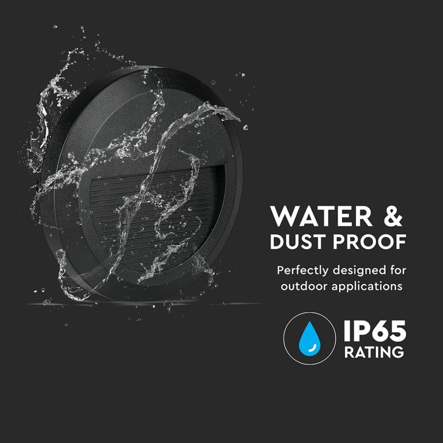 LED Kültéri lépcsővilágító LED/2W/230V IP65 3000K fekete