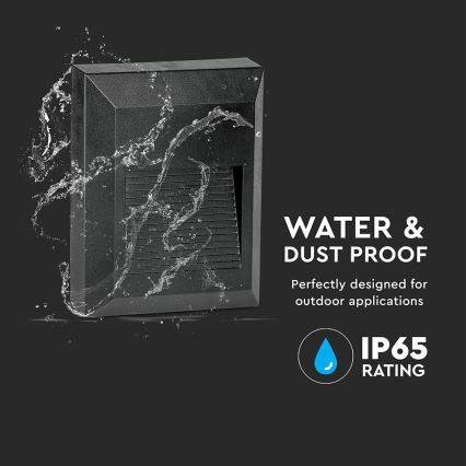 LED Kültéri lépcsővilágító LED/2W/230V IP65 3000K fekete